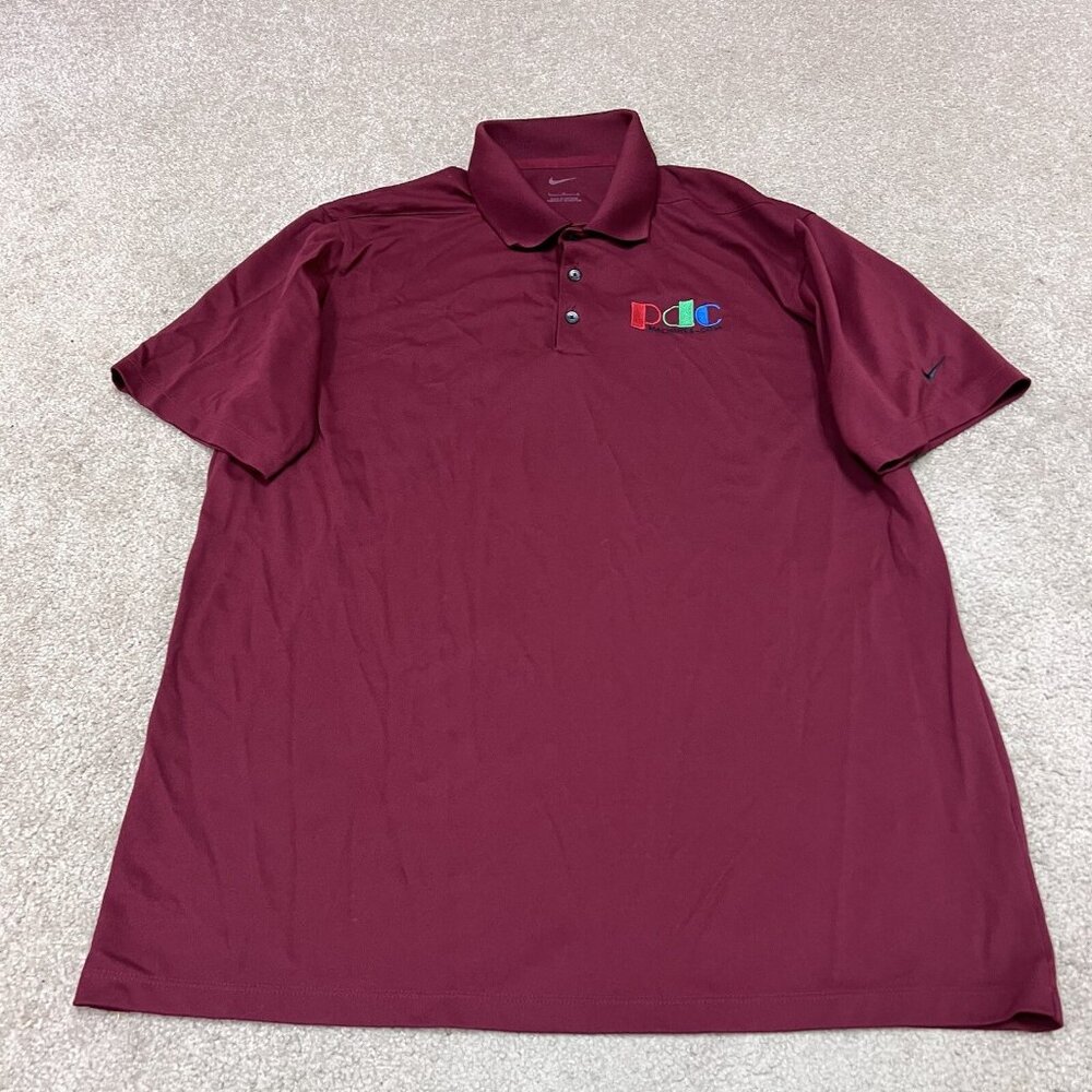 Nike Polo Men’s Red Short Sleeve Embroidered Size Large